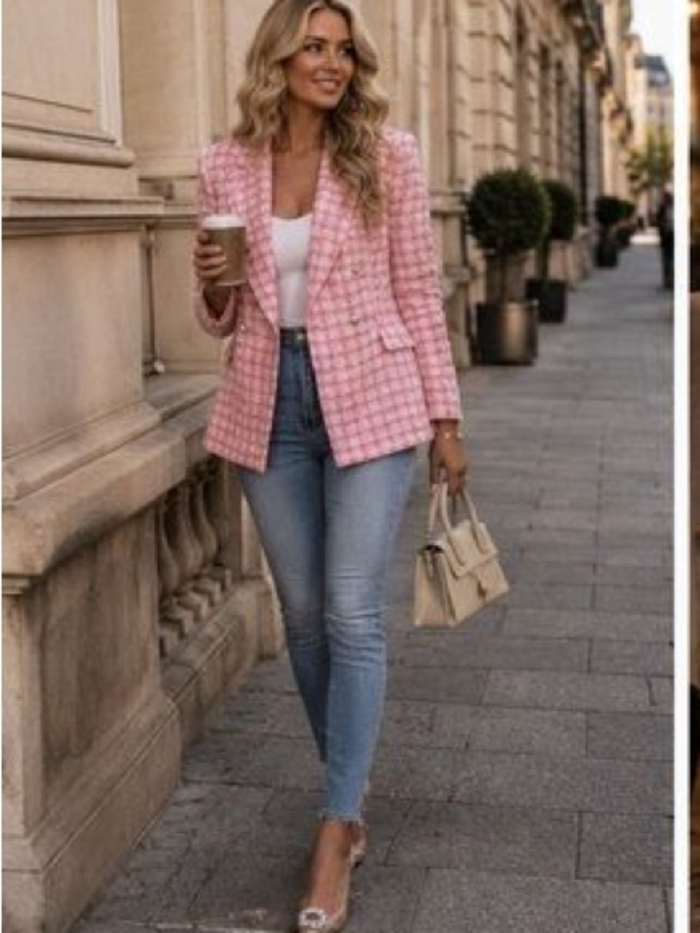 Zara Tweed Double-Breasted Blazer - Picture 12 of 17